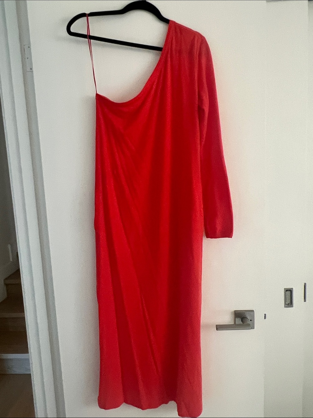Free People One-Shoulder Coral Beach Cover Up, with pocket’s. Asymmetric Design